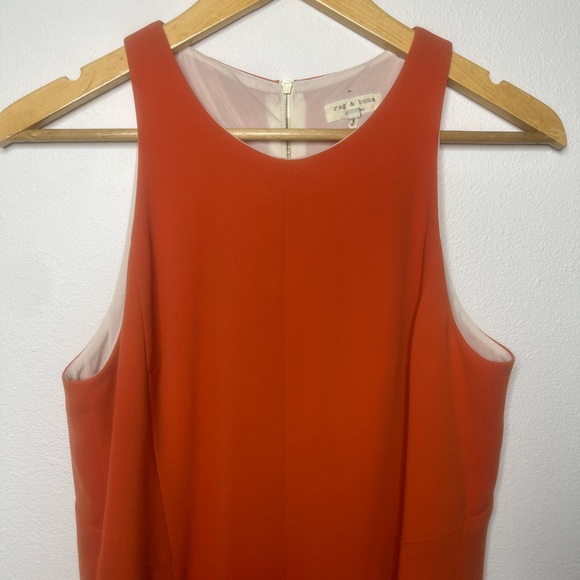 Rag & Bone Rust Zip Back Scoop Hem Lined Tank Top Blouse M - Picture 2 of 8